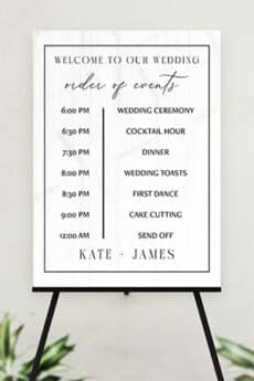 Acrylic Order of Events Sign