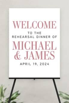 Ultra Board Rehearsal Dinner Welcome Sign