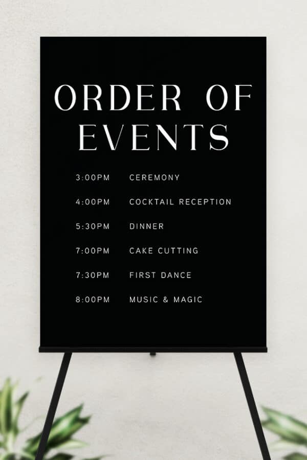 ACRYLIC ORDER OF EVENTS SIGN | THE COURTNEY - Image 3