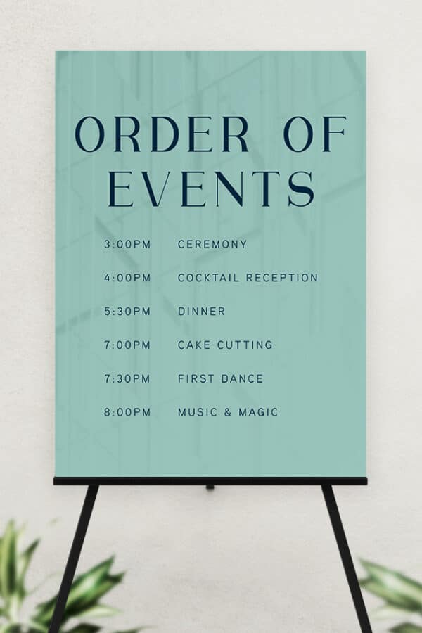 ACRYLIC ORDER OF EVENTS SIGN | THE COURTNEY - Image 4