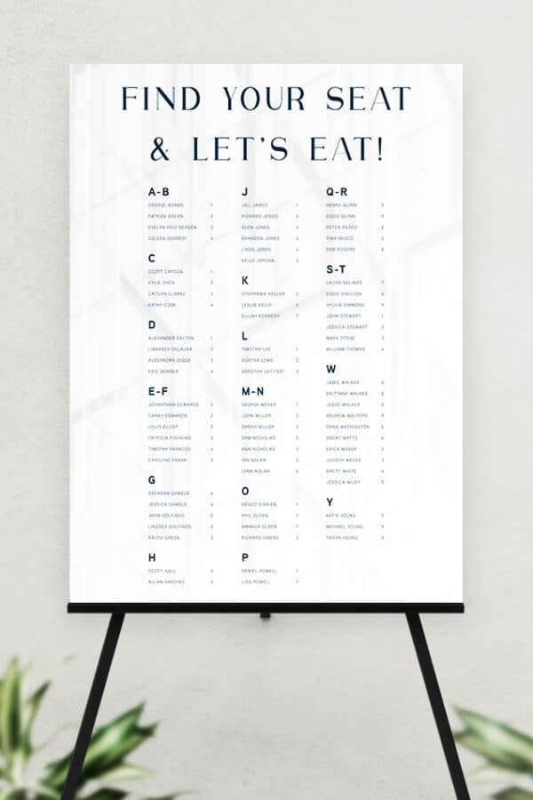 ACRYLIC SEATING CHART SIGN | THE COURTNEY - Image 2