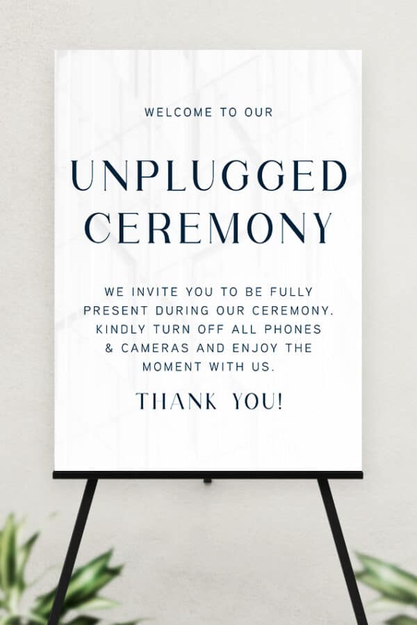 ACRYLIC UNPLUGGED CEREMONY SIGN | THE COURTNEY - Image 2