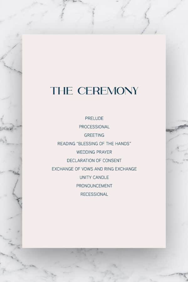 WEDDING CEREMONY PROGRAM | THE COURTNEY - Image 8