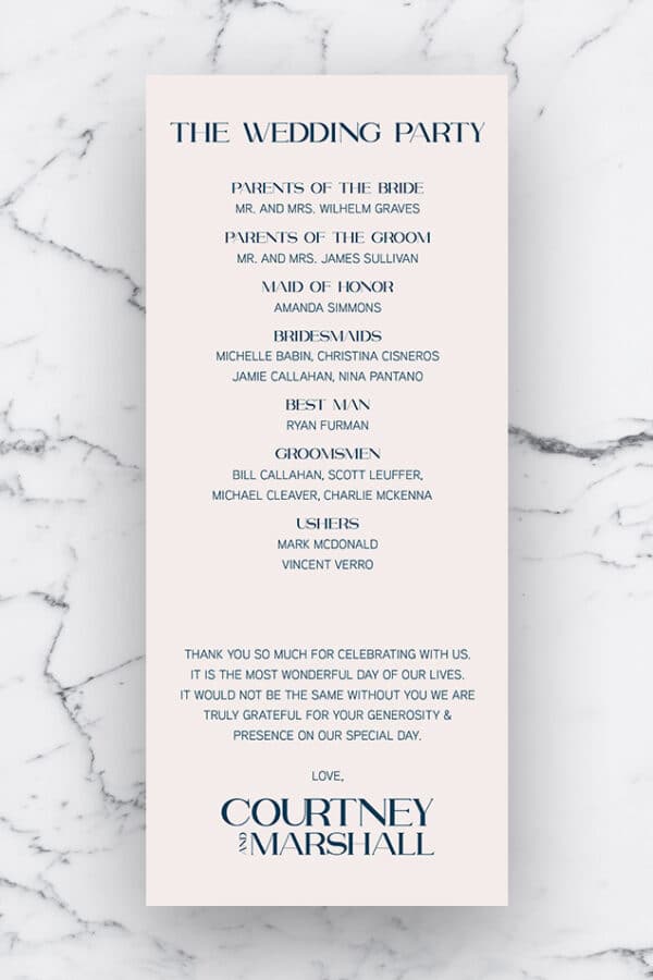 WEDDING CEREMONY PROGRAM | THE COURTNEY - Image 4