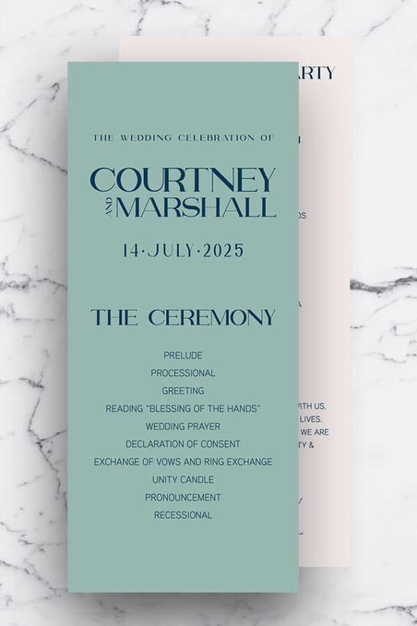 WEDDING CEREMONY PROGRAM | THE COURTNEY