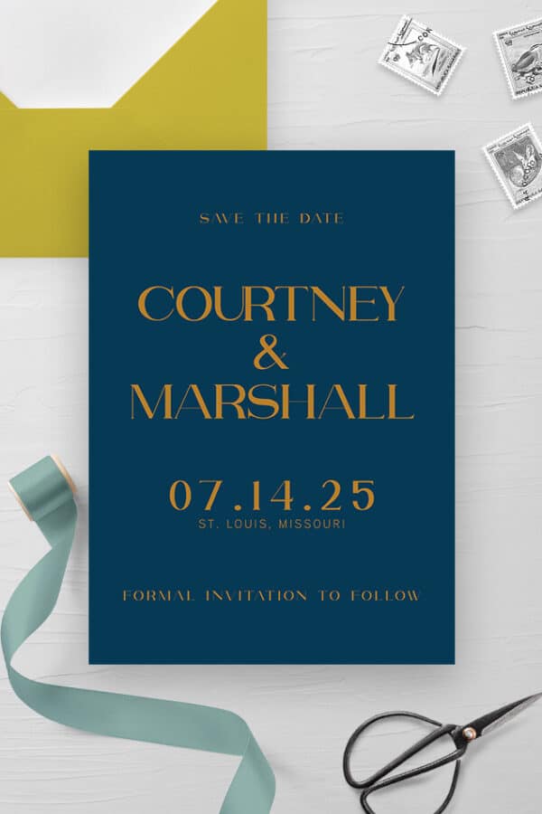 FOIL STAMPED SAVE THE DATE CARDS | THE COURTNEY