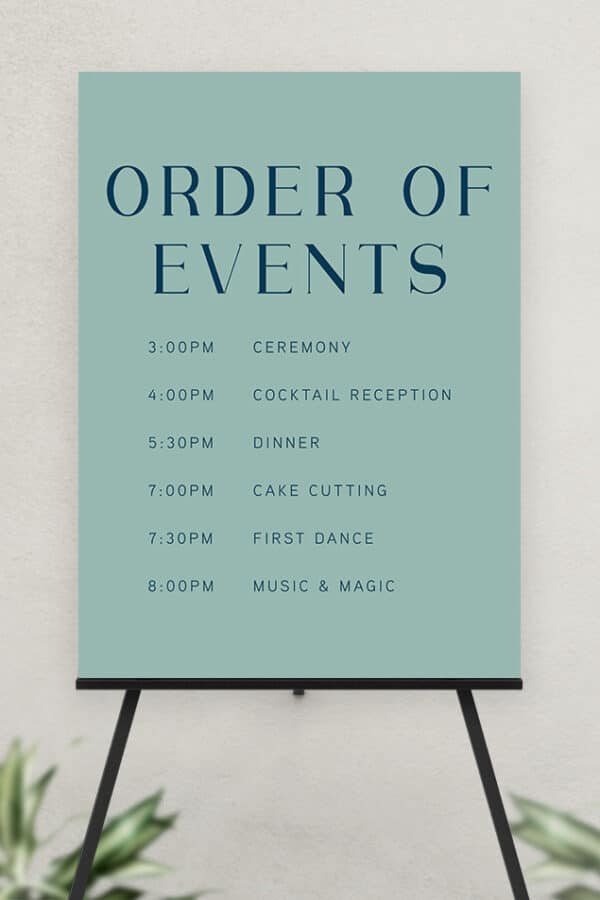 ULTRA BOARD ORDER OF EVENTS SIGN | THE COURTNEY