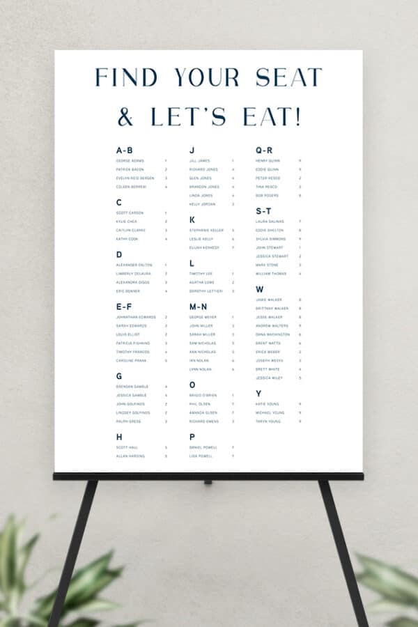 ULTRA BOARD SEATING CHART SIGN | THE COURTNEY - Image 2