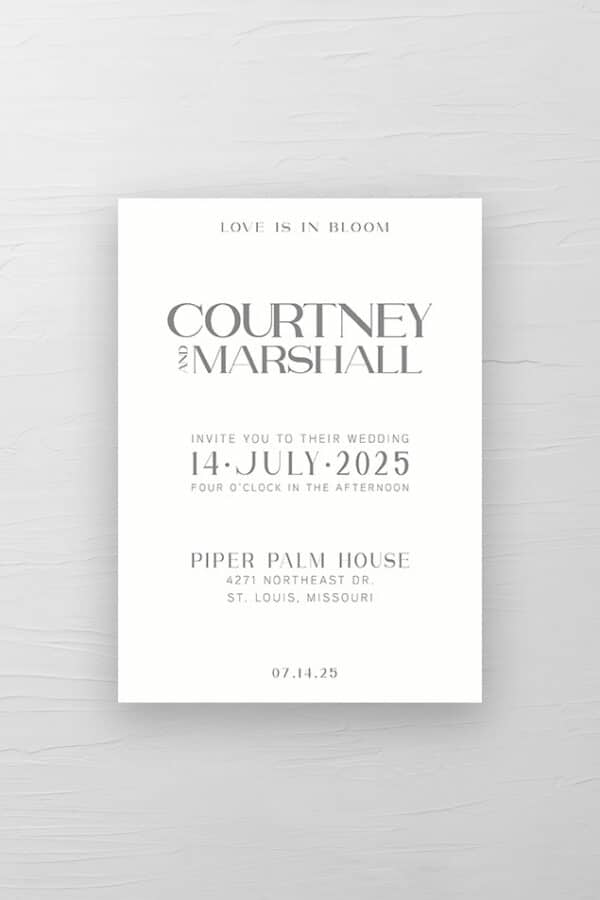 LETTER PRESSED WEDDING INVITATIONS | THE COURTNEY - Image 2