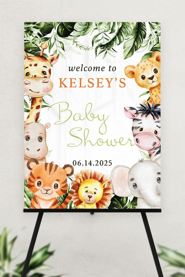 ACRYLIC BABY SHOWER WELCOME SIGN | JUNGLE