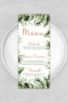 BABY SHOWER MENU CARD | JUNGLE